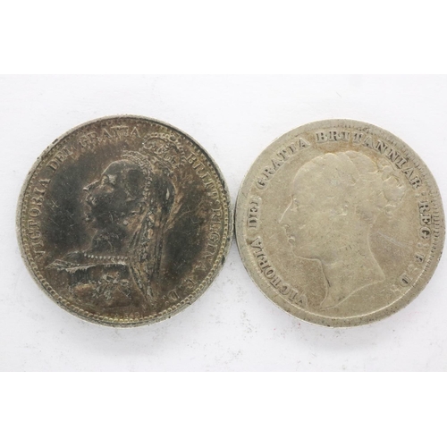 2031 - Two silver sixpences of Queen Victoria: 1882 and 1887. UK P&P Group 0 (£6+VAT for the first lot and ... 