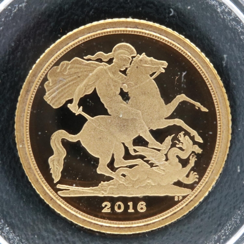 2054 - 2016 gold proof quarter sovereign, Royal Mint, boxed with CoA. UK P&P Group 1 (£16+VAT for the first... 