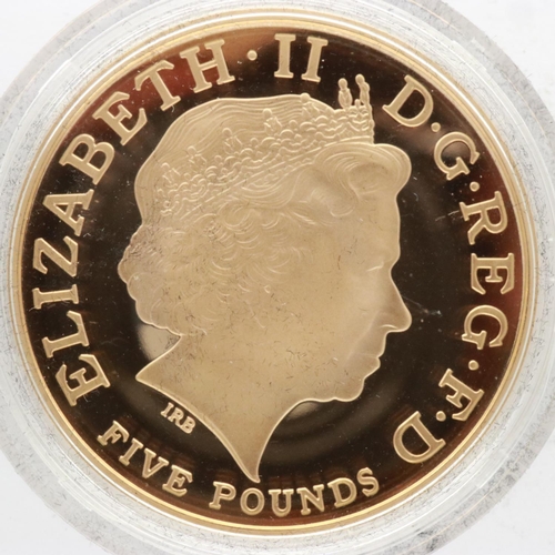 2104 - 2008 gold proof £5, 450th Anniversary of the Ascension of Elizabeth I, Royal Mint, limited edition o... 