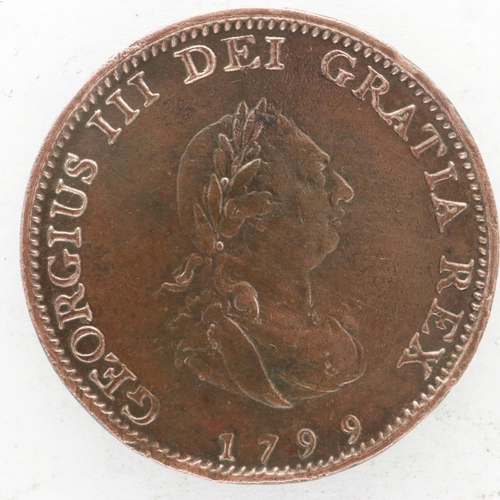 2109 - 1799 copper farthing of George III - gVF grade, UK P&P Group 0 (£6+VAT for the first lot and £1+VAT ... 