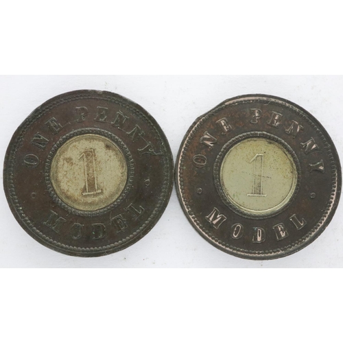 2113 - Two one-penny models of Queen Victoria. UK P&P Group 0 (£6+VAT for the first lot and £1+VAT for subs... 