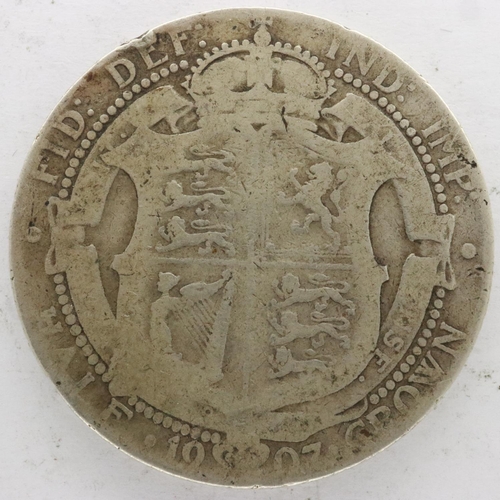 2118 - 1907 silver half crown of Edward VII - gF grade, UK P&P Group 0 (£6+VAT for the first lot and £1+VAT... 