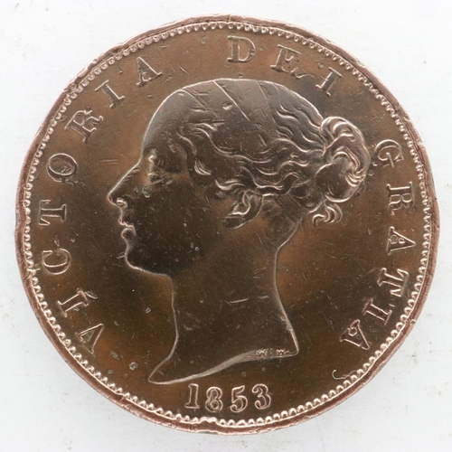 2121 - 1853 half penny of Queen Victoria VF grade, UK P&P Group 0 (£6+VAT for the first lot and £1+VAT for ... 