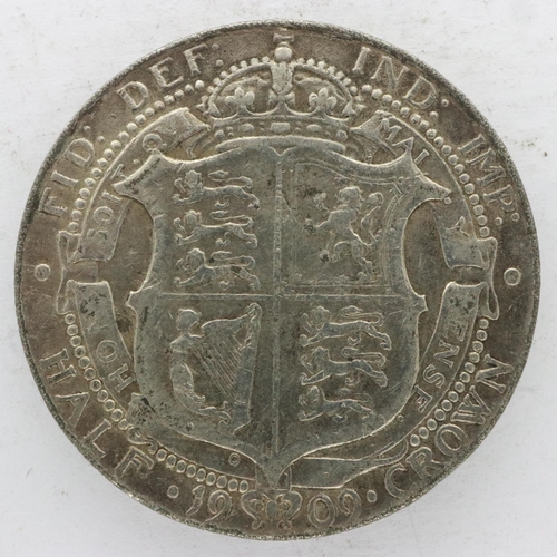 2130 - 1909 silver half crown of Edward VII. UK P&P Group 0 (£6+VAT for the first lot and £1+VAT for subseq... 