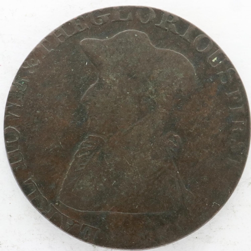 2132 - 18th century halfpenny token: Liverpool, Earl Howe & the Glorious First of June. UK P&P Group 0 (£6+... 