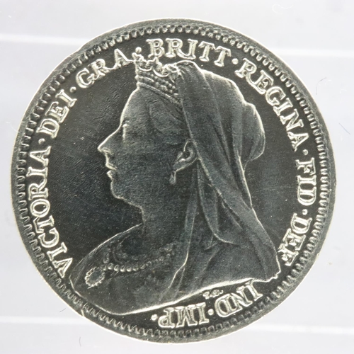 2146 - 1900 silver threepence of Queen Victoria - EF grade, UK P&P Group 0 (£6+VAT for the first lot and £1... 