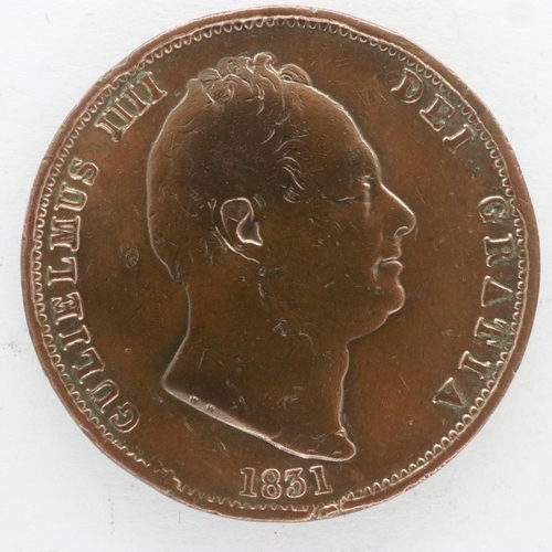 2149 - 1831 half penny of William IV - gF grade, UK P&P Group 0 (£6+VAT for the first lot and £1+VAT for su... 