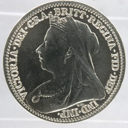 2178 - 1901 silver Maundy threepence - EF grade; scratch in field, UK P&P Group 0 (£6+VAT for the first lot... 