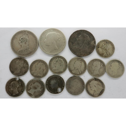 2194 - Lot of Victorian silver coins - 3d to shilling, UK P&P Group 0 (£6+VAT for the first lot and £1+VAT ... 