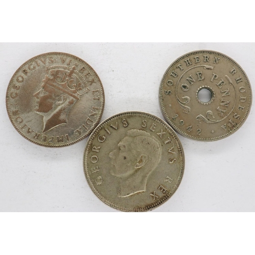 2195 - Three circulated George VI coins including silver, UK P&P Group 0 (£6+VAT for the first lot and £1+V... 