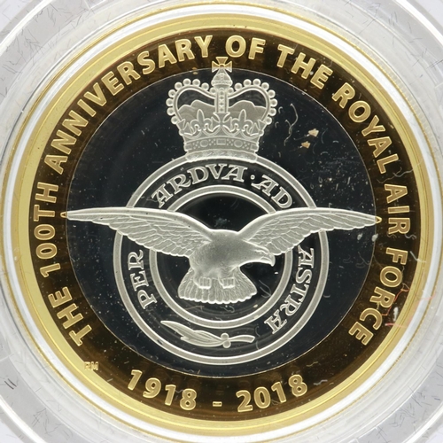 2201 - 2018 silver proof Piedfort £2, RAF Centenary, Royal Mint, limited edition of 3000, boxed with CoA. U... 