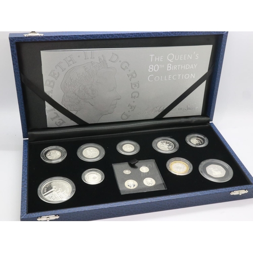 2221 - 2006 silver proof collection, The Queens 80th Birthday Collection, Royal Mint, limited edition of 80... 