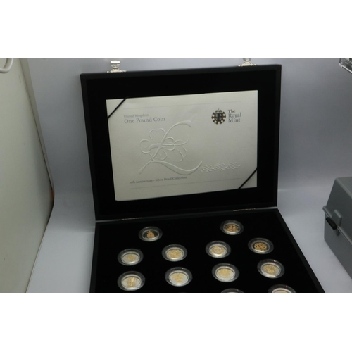 2226 - 2008 silver proof One Pound 25th Anniversary Coin Collection, Royal Mint, limited edition of 15,000,... 