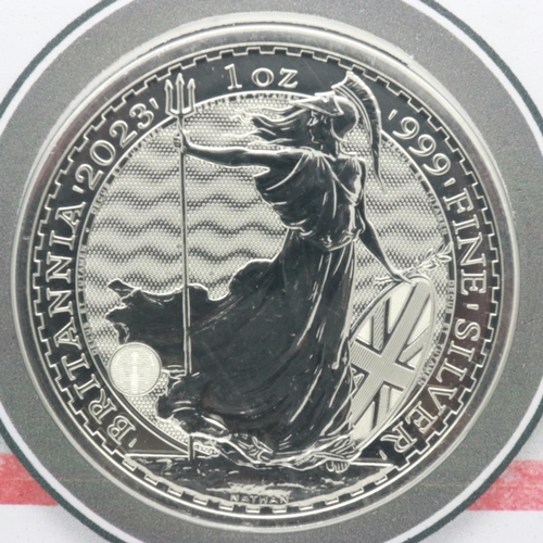 2243 - 2023 1oz silver Britannia coin cover, limited edition 233/299, in Harrington & Byrne presentation fo... 