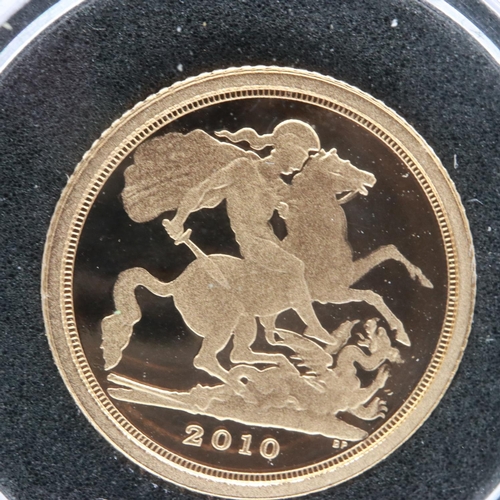 2274 - 2010 gold proof quarter sovereign, Royal Mint, boxed with CoA. UK P&P Group 1 (£16+VAT for the first... 