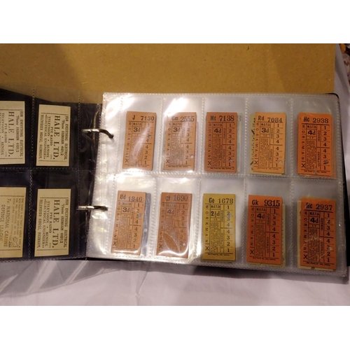 1018 - Album of 560 vintage bus tickets. Not available for in-house P&P