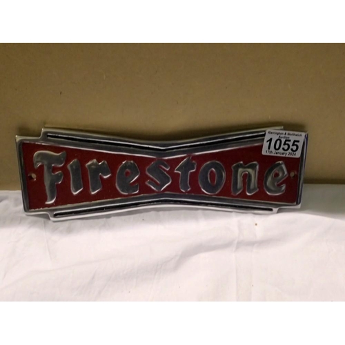 1055 - Cast aluminium Firestone Tyres plaque. W: 25 cm. UK P&P Group 1 (£16+VAT for the first lot and £2+VA... 