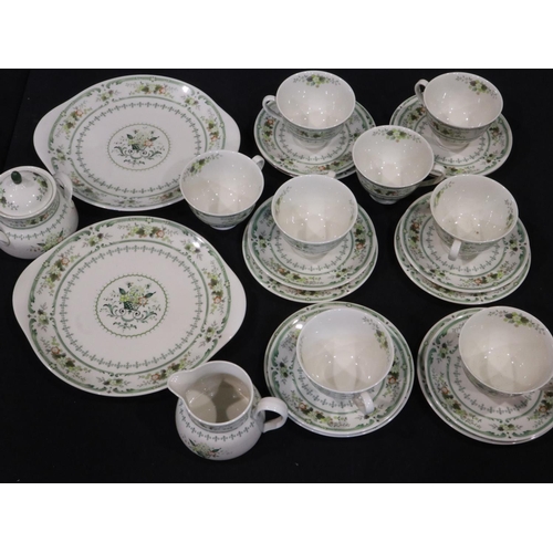 256 - Royal Doulton tea and dinnerware in the Provencal pattern of twenty four pieces, chip to base of of ... 