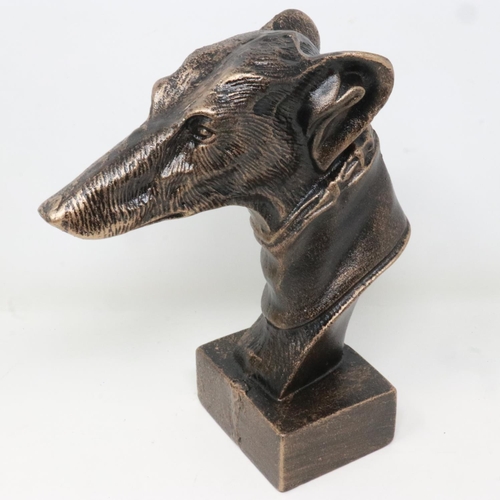 282 - Bronzed cast iron greyhound bust, H: 22 cm. UK P&P Group 2 (£20+VAT for the first lot and £4+VAT for... 