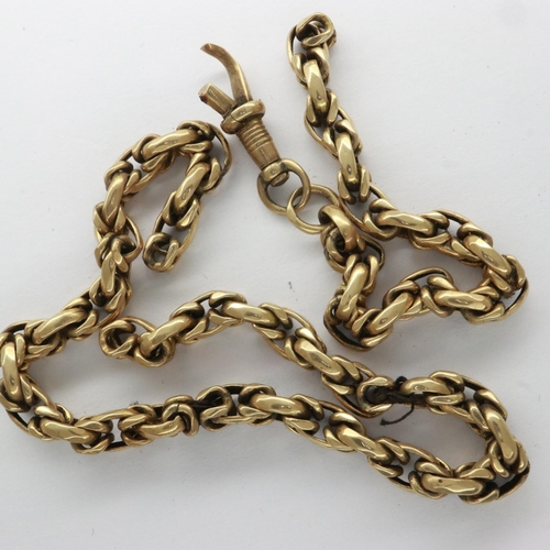 12 - Yellow metal broken watch chain, 17.3g. UK P&P Group 0 (£6+VAT for the first lot and £1+VAT for subs... 