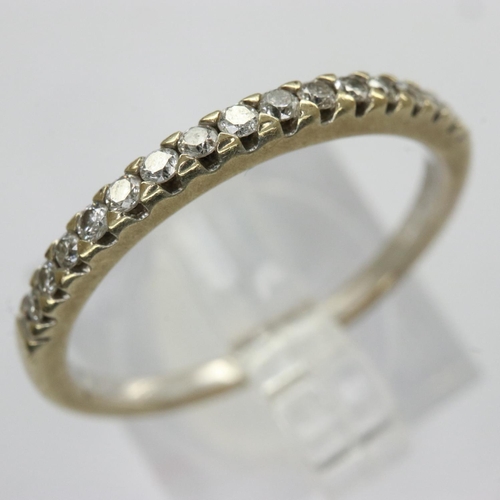 29 - 9ct gold half eternity ring set with diamonds, size M/N, 1.6g. UK P&P Group 0 (£6+VAT for the first ... 