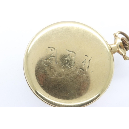 105 - Gold plated American pocket watch by Illinois Watch Case Co, Elgin USA with a screw back, not workin... 