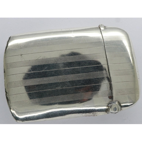 110 - Hallmarked silver vesta case, Birmingham assay, 19g. UK P&P Group 1 (£16+VAT for the first lot and £... 