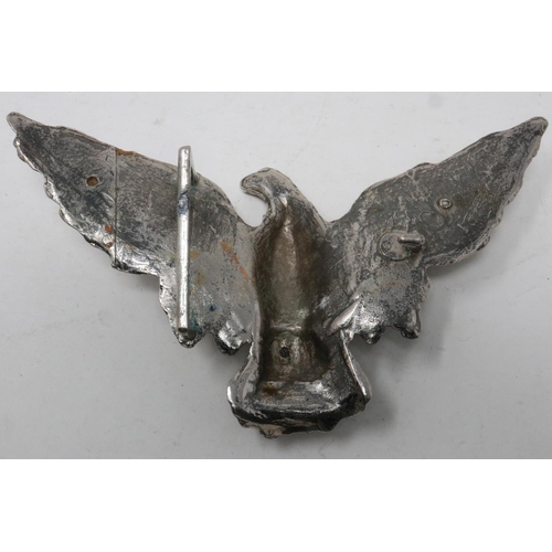 143 - White metal American eagle belt buckle, L: 15 cm. UK P&P Group 1 (£16+VAT for the first lot and £2+V... 