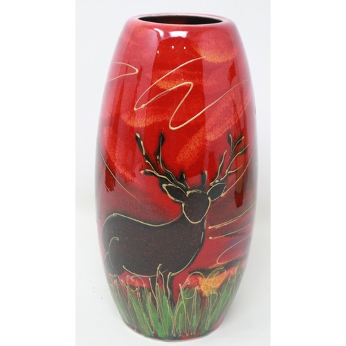 217 - Anita Harris stag vase, signed in gold, no cracks or chips, H: 19 cm. UK P&P Group 2 (£20+VAT for th... 