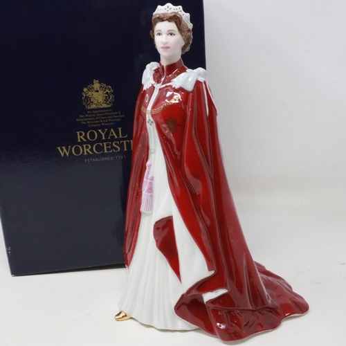 220 - Royal Worcester figure of Queen Elizabeth II, in celebration of her 80th birthday, no cracks or chip... 