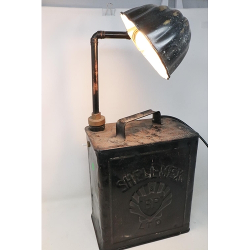 284 - Shell BP metal fuel can converted to a lamp, H: 53 cm. Not available for in-house P&P