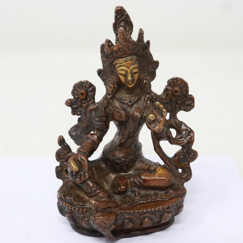 173 - Contemporary bronze Buddhist miniature, H: 90 mm. UK P&P Group 1 (£16+VAT for the first lot and £2+V... 