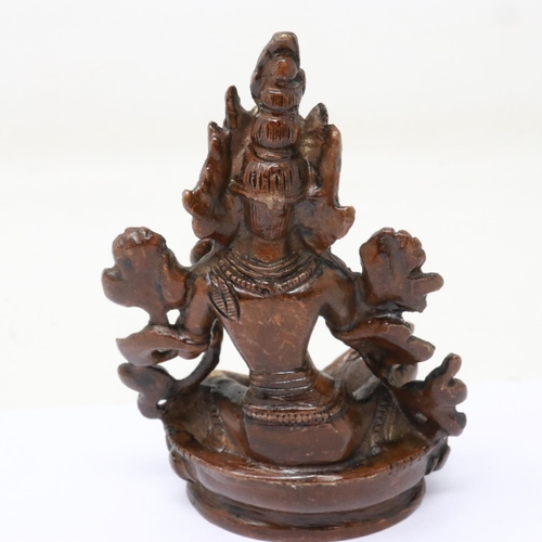 173 - Contemporary bronze Buddhist miniature, H: 90 mm. UK P&P Group 1 (£16+VAT for the first lot and £2+V... 