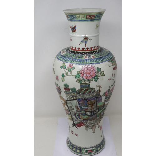 182 - Kanxi period? famille vert porcelain vase, decorated with a multitude of figures, including a noblem... 