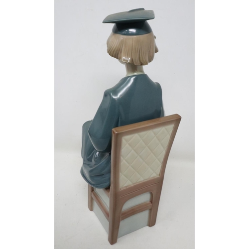 219 - Lladro figurine of a female graduate, no cracks or chips, H: 28 cm. UK P&P Group 2 (£20+VAT for the ... 