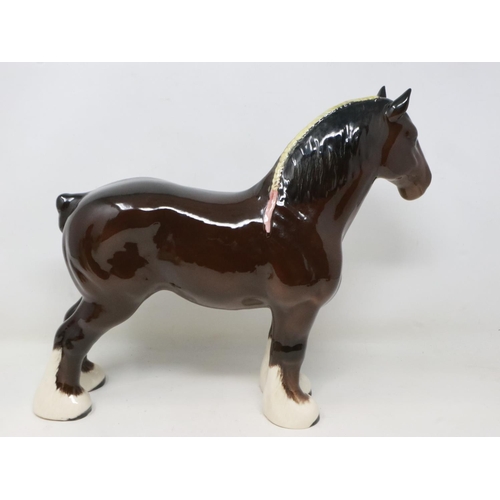 242 - Beswick large Shire horse, Burnham Beauty, no cracks or chips, H: 27 cm. UK P&P Group 3 (£30+VAT for... 