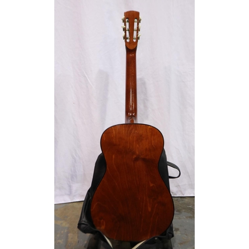 318 - Hi Spot acoustic guitar with leather carry bag. Not available for in-house P&P