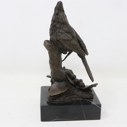 283 - Bronze sculpture of a bird on a marble base, signed Milo, H: 15 cm. UK P&P Group 1 (£16+VAT for the ... 