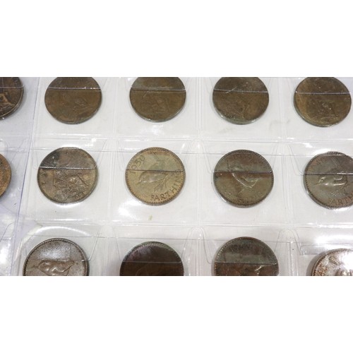 2266 - A collection of forty-nine farthings, Queen Victoria and later - good circulated, many with lustre. ... 