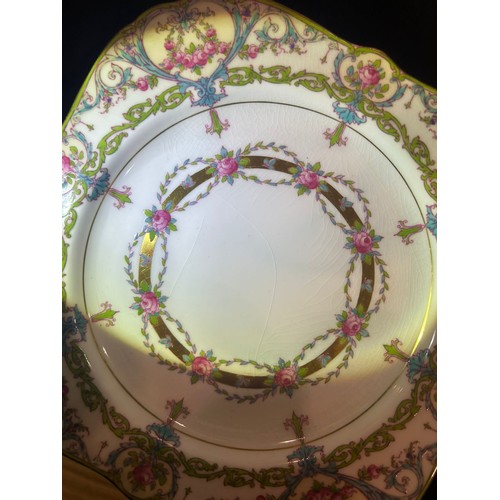 216 - Royal Worcester hand painted dessert service with puse mark (12), damages throughout, hairline crack... 