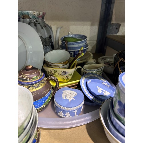 1051 - **** WITHDRAWN ****Large quantity of mixed ceramics including Wedgwood and oriental, some pieces dam... 