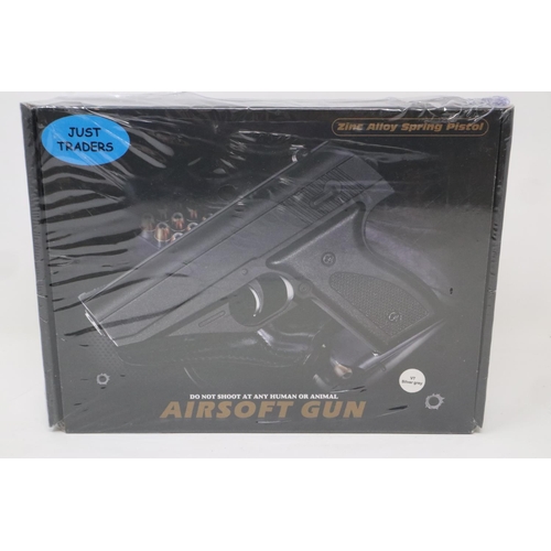 2017 - New old stock airsoft pistol, model V7, silver grey, boxed and factory sealed. UK P&P Group 1 (£16+V... 