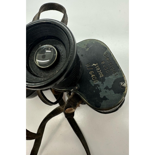 2065 - German field binoculars, marked E Leitz Wetzlar, numbered 319200, model H/6400. UK P&P Group 1 (£16+... 