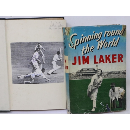 2007 - Cricket interest: Spinning Round The World by Jim Laker (England and Surrey CCC), signed, and Cricke... 