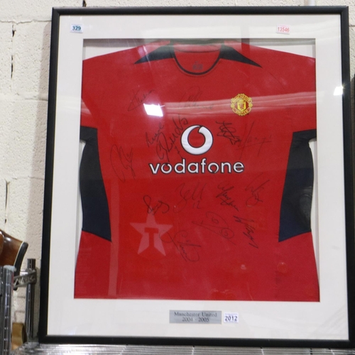 2012 - 2004-05 Manchester United shirt bearing team signatures, professionally mounted and framed, with CoA... 