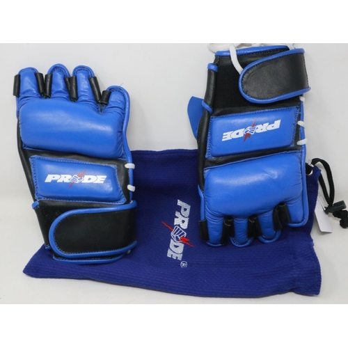 2024 - Pair of Pride UFC fighting gloves with bag. UK P&P Group 1 (£16+VAT for the first lot and £2+VAT for... 