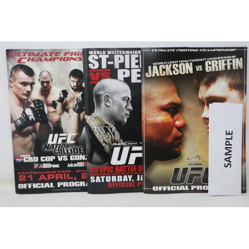 2025 - Ten UFC programmes 2007-2009. UK P&P Group 2 (£20+VAT for the first lot and £4+VAT for subsequent lo... 