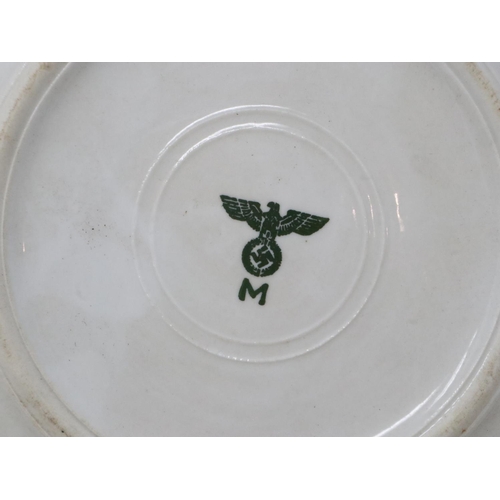 2045 - A pair of WWII period Kriegsmarine issue ceramic canteen bowls, each stamped to under-side. UK P&P G... 