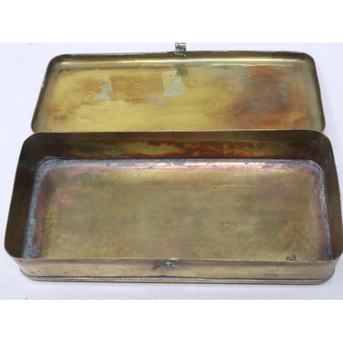 2050 - WWII German Kriegsmarine sailors brass Ditty tin. UK P&P Group 1 (£16+VAT for the first lot and £2+V... 