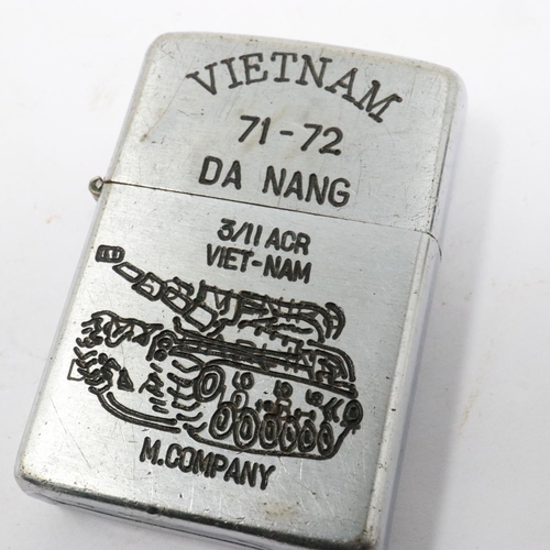 2056 - Vietnam War period Zippo lighter, date-coded to the base for 1972. UK P&P Group 1 (£16+VAT for the f... 